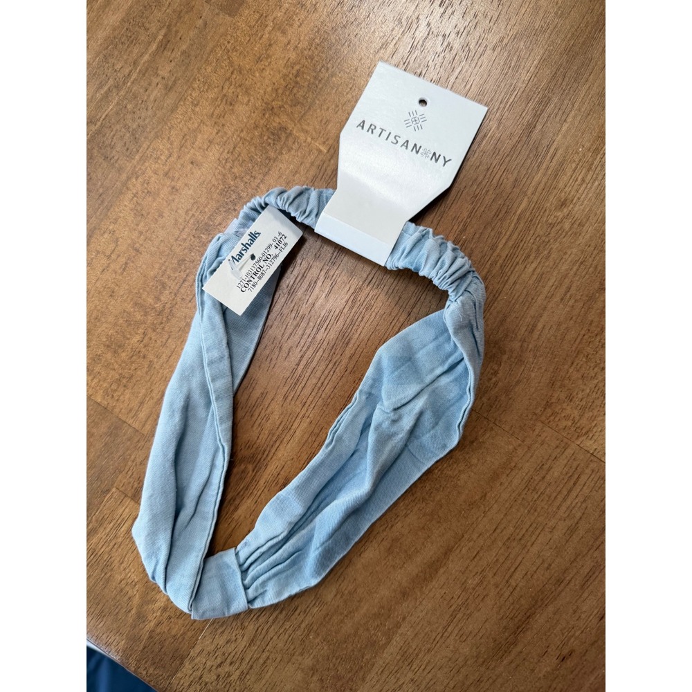 Artisan NY Kids Light Blue Chambray Knotted Elastic Headband NWT
